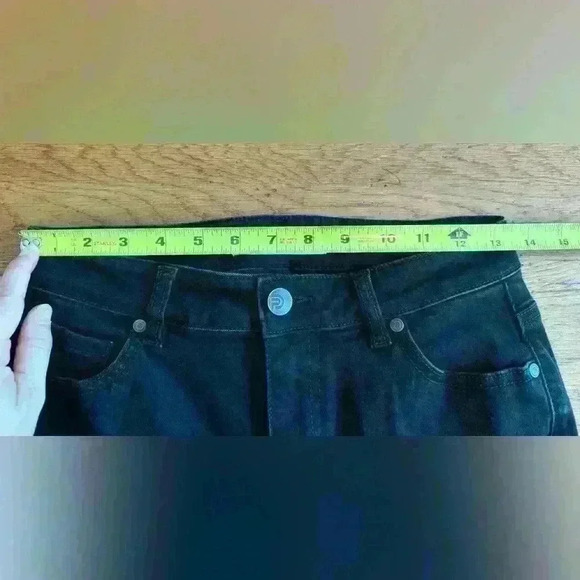 Women’s Peppered Denim black pants fringe ankle hem size 26 zip closure - Picture 15 of 15